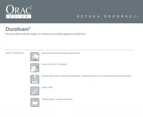 Listwa sufitowa CB512N - 7 sztuk Orac Decor wysokość 9.0cm STYROPIAN