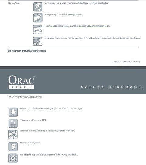 Listwa sufitowa CB524N - 10 sztuk Orac Decor wysokość 9.0cm STYROPIAN