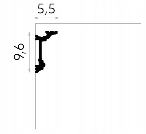 Listwa sufitowa oświetleniowa PolyForce MD137 Mardom Decor 9.6cm