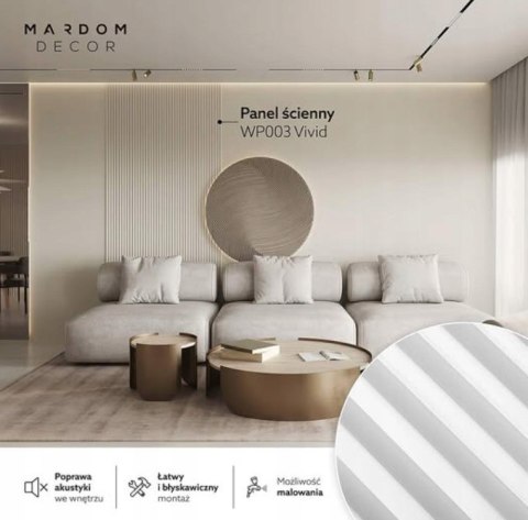Panel ścienny WP003 VIVID Mardom Decor 270cm wodoodporny ryflowany