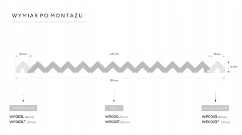 Panel ścienny WP003 VIVID Mardom Decor 270cm wodoodporny ryflowany