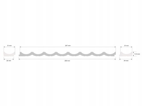 Panele ścienne 3D Mardom Decor WP002 Lumio lamele ryflowane 270 cm